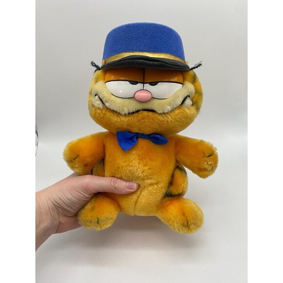 Rare 1981 Blue Hat Garfield Plush: Vintage Cartoon Cat Collectible from Dakin - Picture 9 of 9
